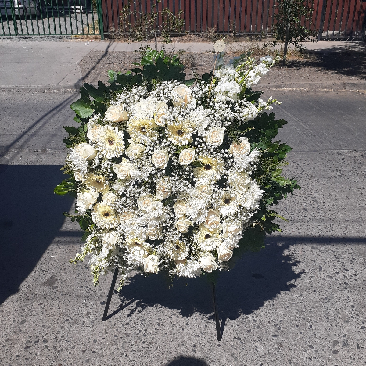 Eternidad - Corona de condolencias con flores blancas - Pedido 244381