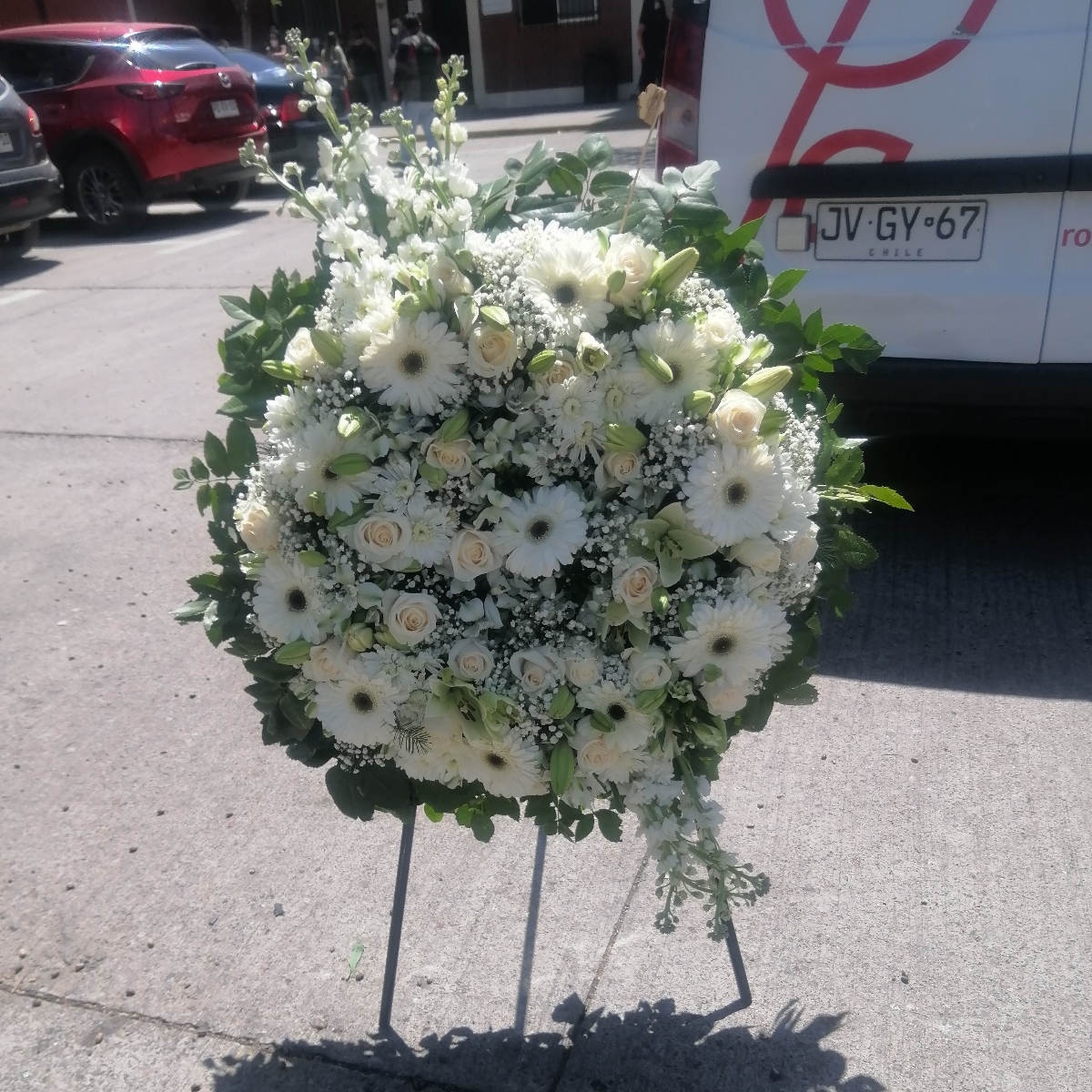 Eternidad - Corona de condolencias con flores blancas - Pedido 246581